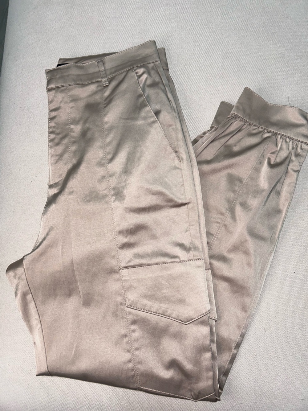 Zara Men's Satin-Look Beige Chinos